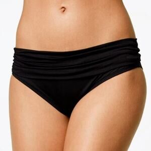 La Blanca Women's Island Goddess Shirred Band Hipster Bikini Bottom Black Size 8